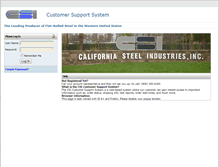 Tablet Screenshot of customerservice.californiasteel.com